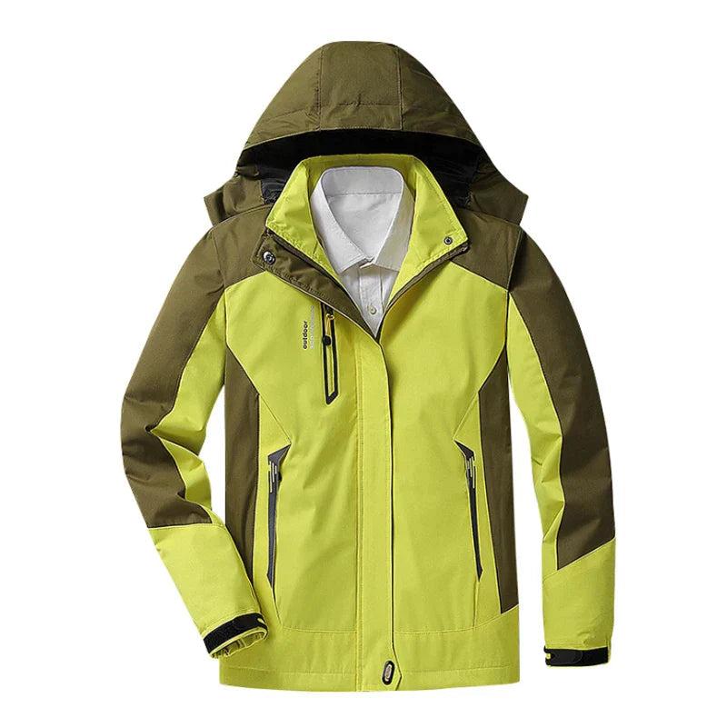 Women's Colour Block Hooded Rain Jacket