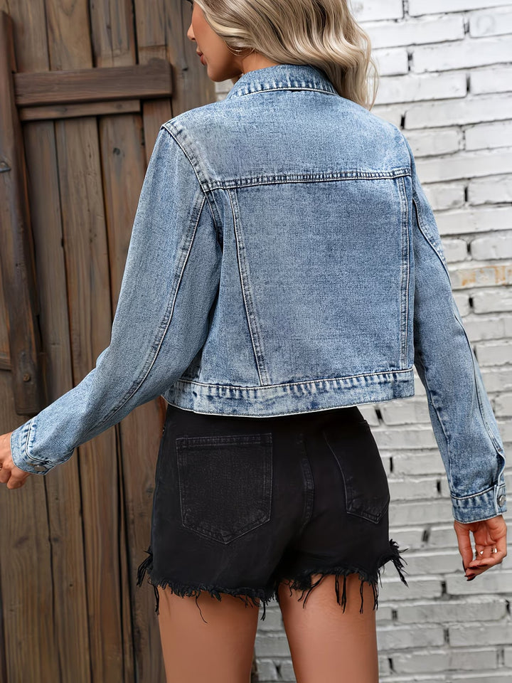 Women's Cropped Button-Front Jacket