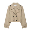 Women's Cropped Double-Breasted Trench Jacket