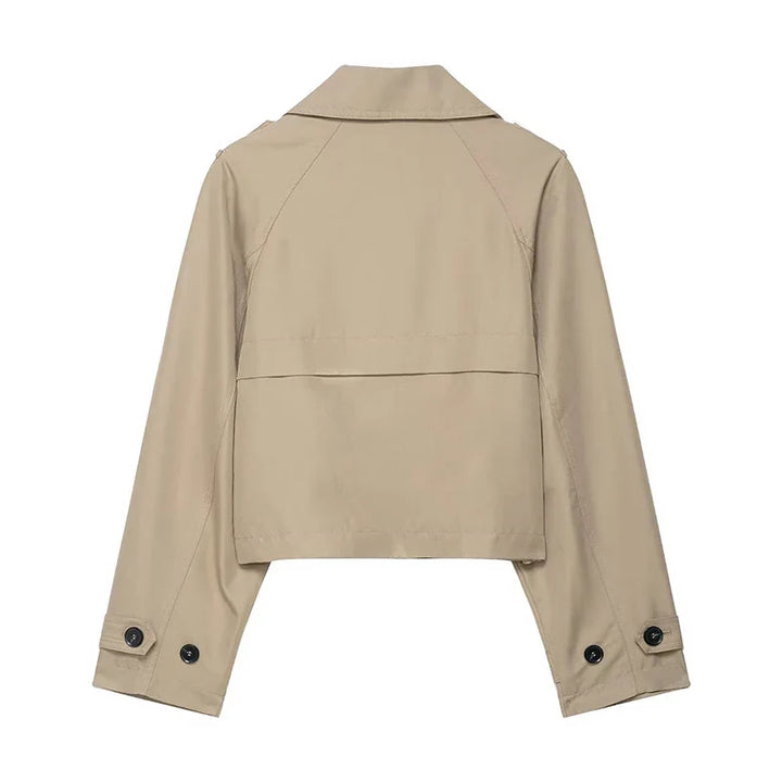 Women's Cropped Double-Breasted Trench Jacket