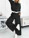 Women's Cropped Hoodie and Wide-Leg Trousers Set