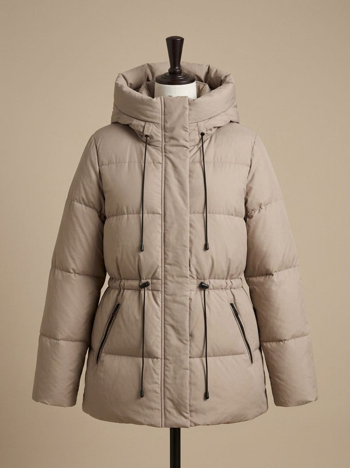 Women's Cropped Puffer Jacket with Faux Fur Hood