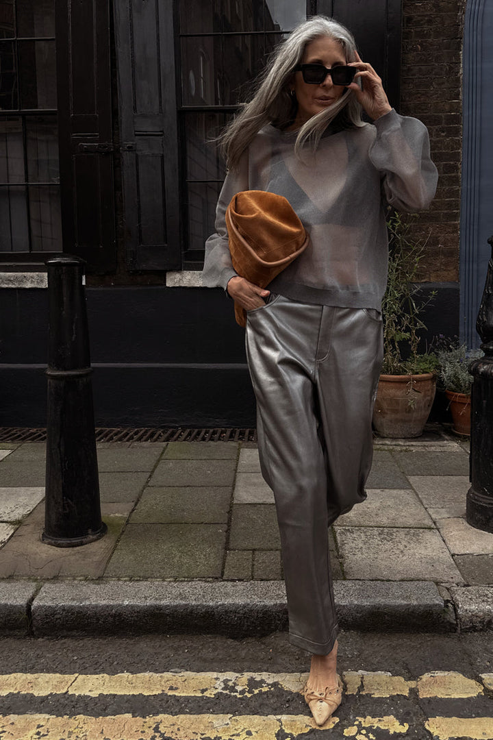 Women's Cropped Straight-Leg Trousers