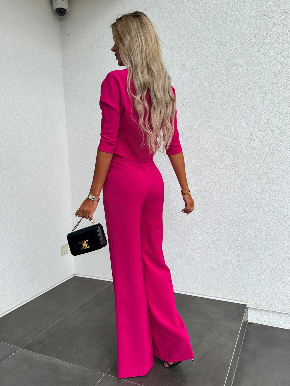 Women's Cropped Top and Wide-Leg Trouser Set