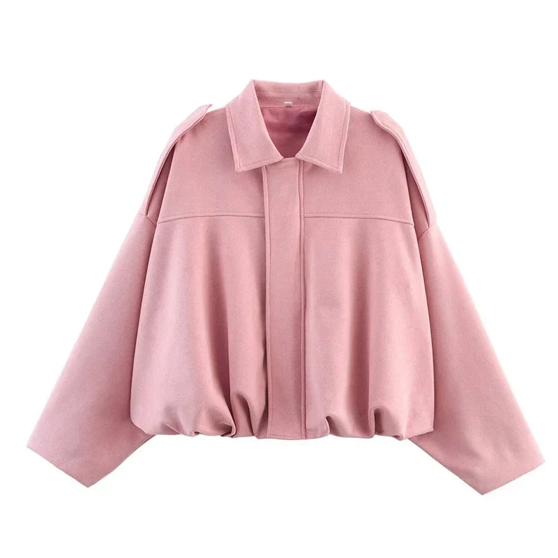 Women's Cropped Zip-Front Bomber Jacket