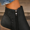 Women's Cutout Block Heel Ankle Boots