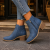 Women's Cutout Block Heel Ankle Boots