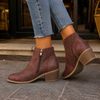 Women's Cutout Block Heel Ankle Boots