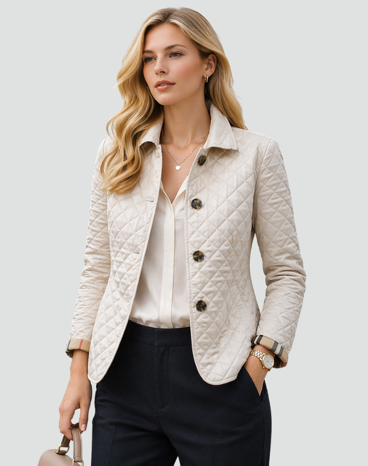 Women's Diamond Quilted Button-Front Coat