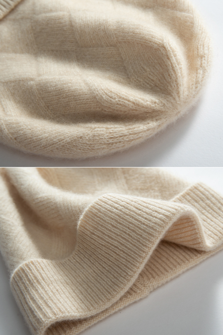 Women's Diamond-Texture Ribbed Beanie