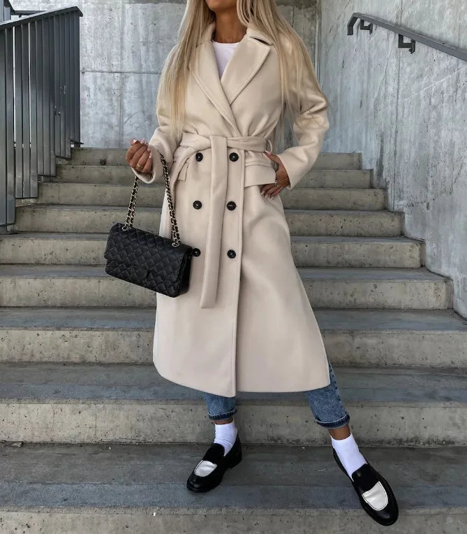 Women's Double-Breasted Belted Trench Coat