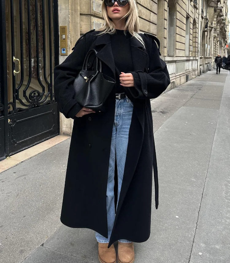 Women's Double-Breasted Belted Trench Coat