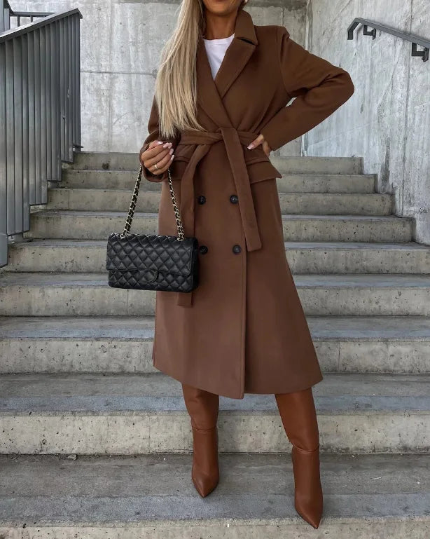 Women's Double-Breasted Belted Trench Coat