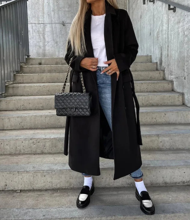 Women's Double-Breasted Belted Trench Coat