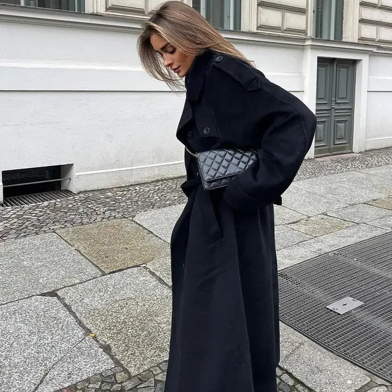 Women's Double-Breasted Belted Trench Coat