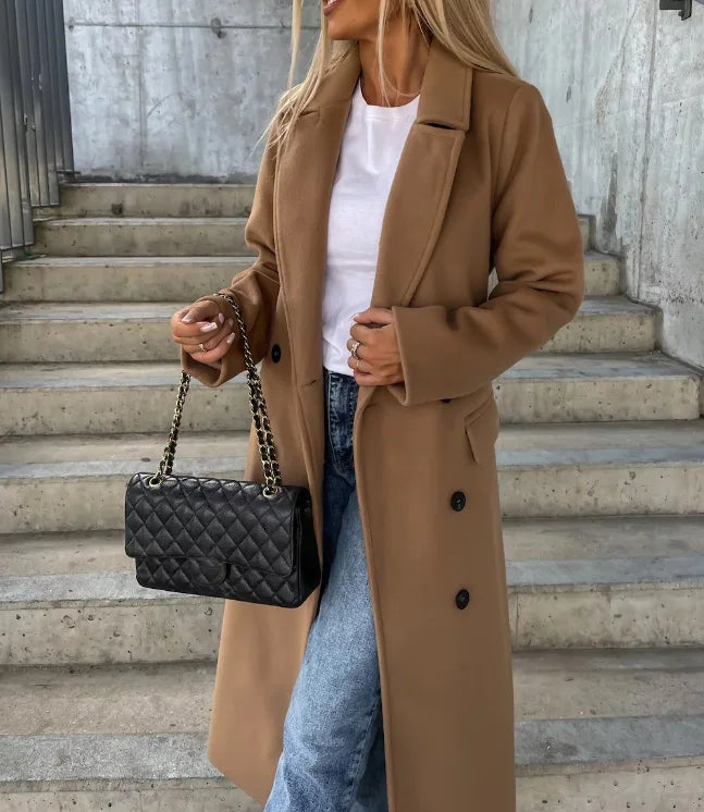 Women's Double-Breasted Belted Trench Coat