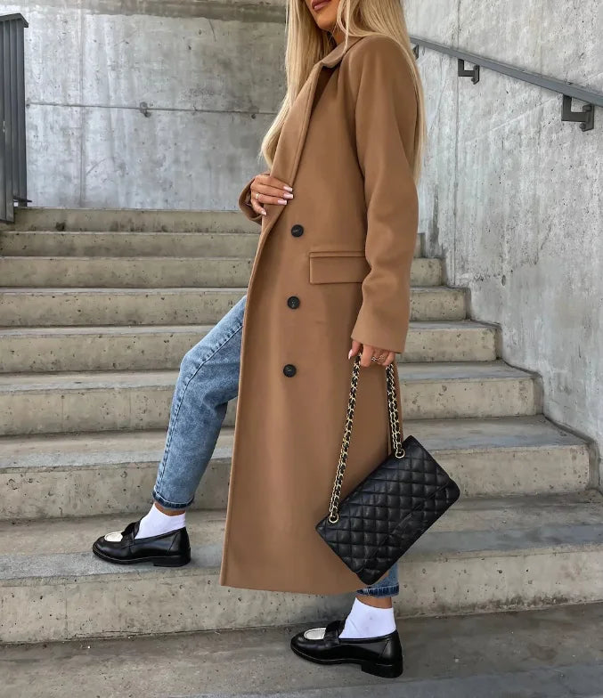 Women's Double-Breasted Belted Trench Coat
