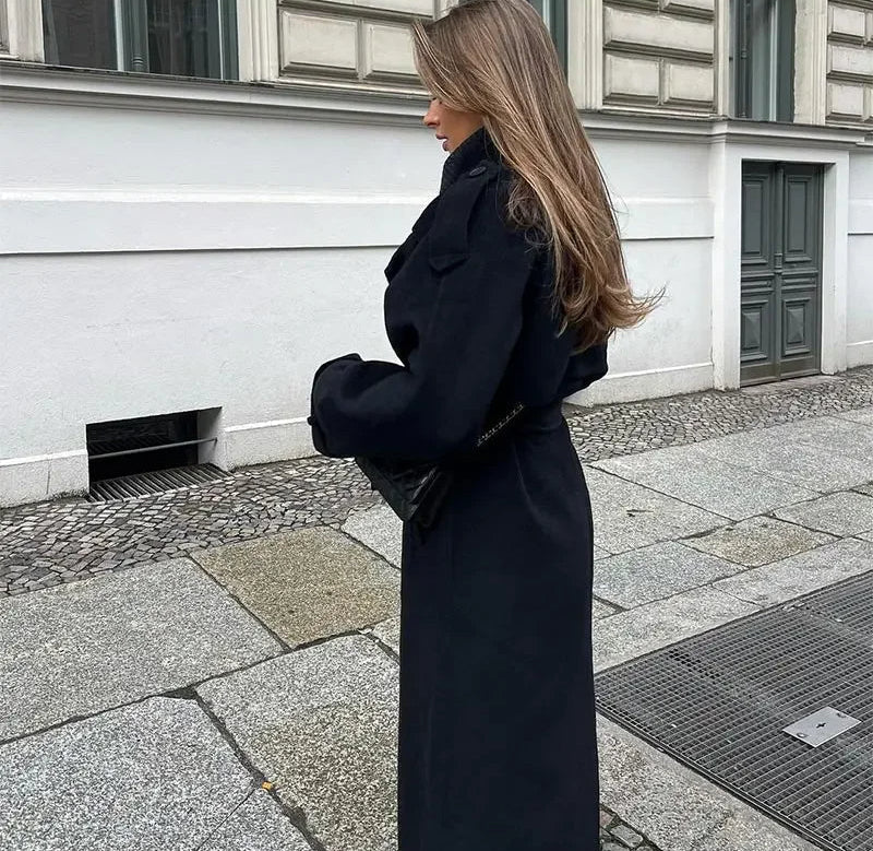 Women's Double-Breasted Belted Trench Coat