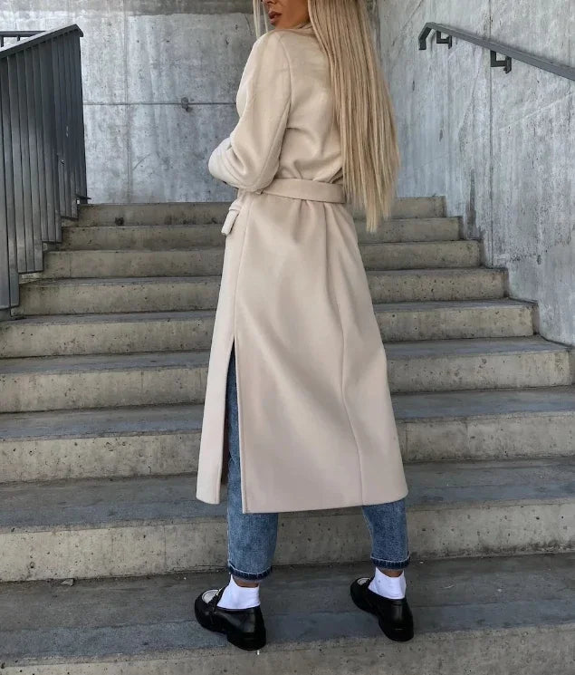 Women's Double-Breasted Belted Trench Coat
