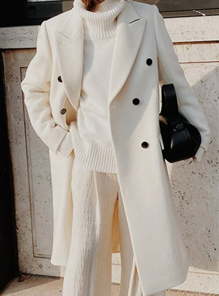 Women's Double-Breasted Longline Winter Coat
