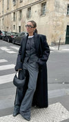 Women's Double-Breasted Maxi Coat with Notched Lapel