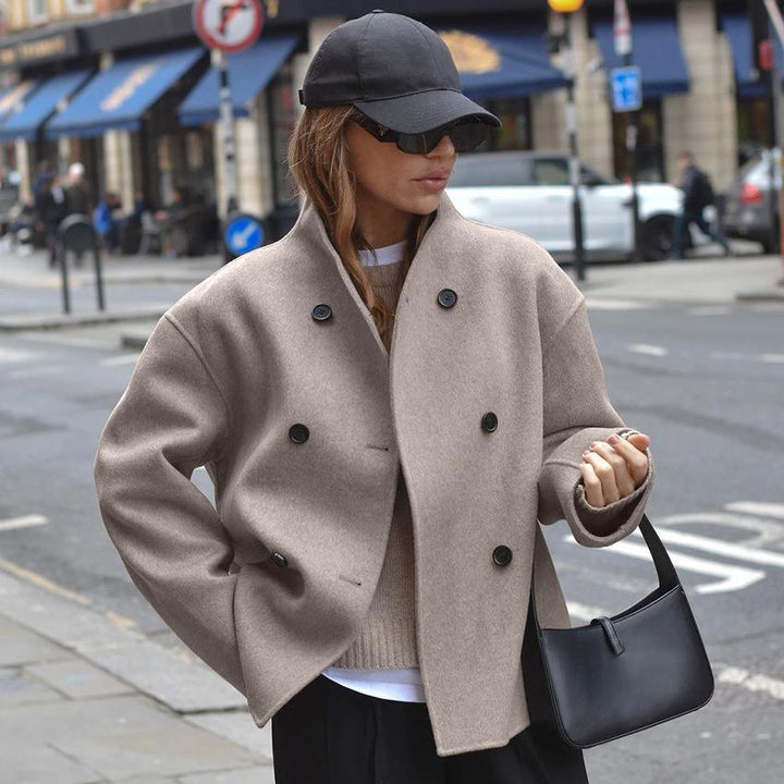 Women's Double-Breasted Stand Collar Jacket