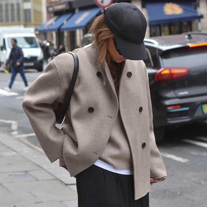 Women's Double-Breasted Stand Collar Jacket
