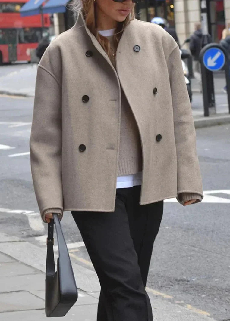 Women's Double-Breasted Stand Collar Jacket