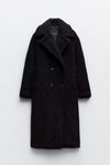 Women's Longline Double-Breasted Teddy Coat