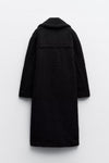 Women's Longline Double-Breasted Teddy Coat