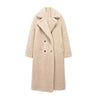 Women's Longline Double-Breasted Teddy Coat