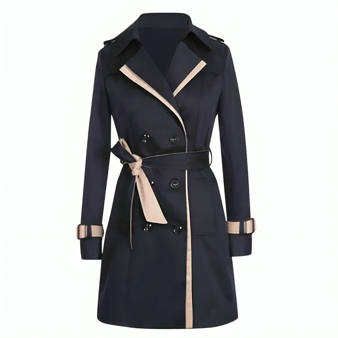 Women's Double-Breasted Trench Coat With Contrast Trim