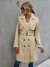 Women's Double-Breasted Trench Coat with Wide Lapels