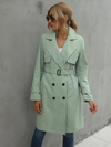 Women's Double-Breasted Trench Coat with Wide Lapels