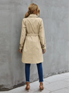 Women's Double-Breasted Trench Coat with Wide Lapels