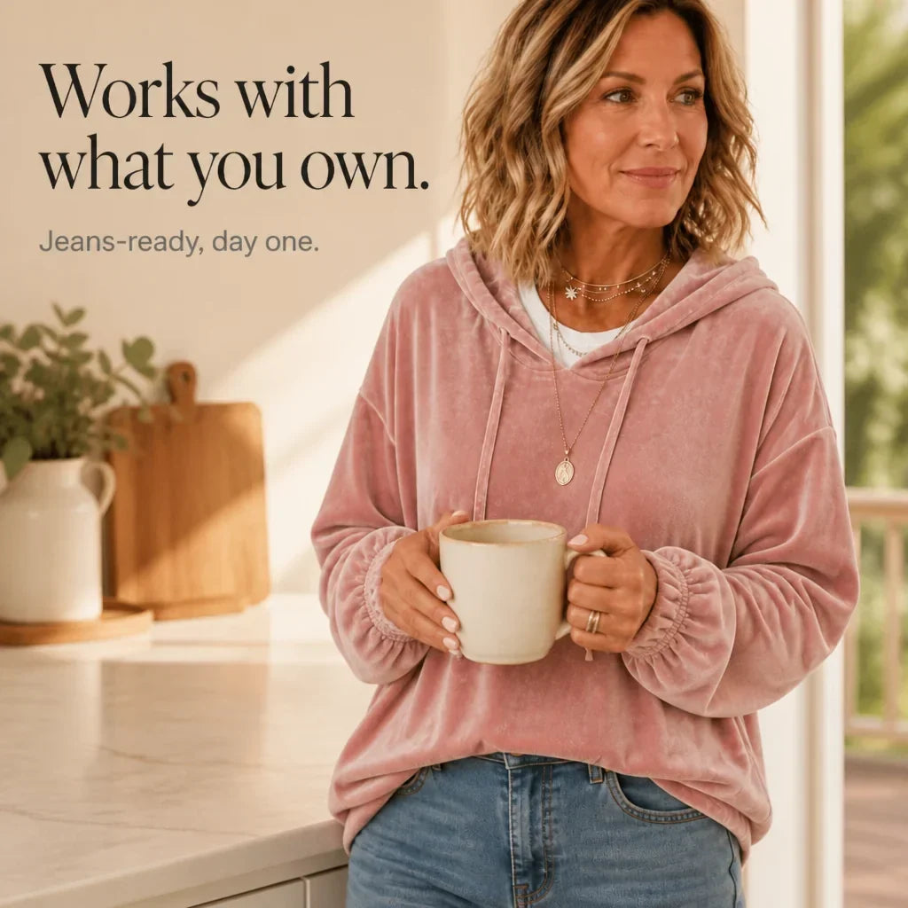Women's Drawstring Hoodie with Elasticated Cuffs