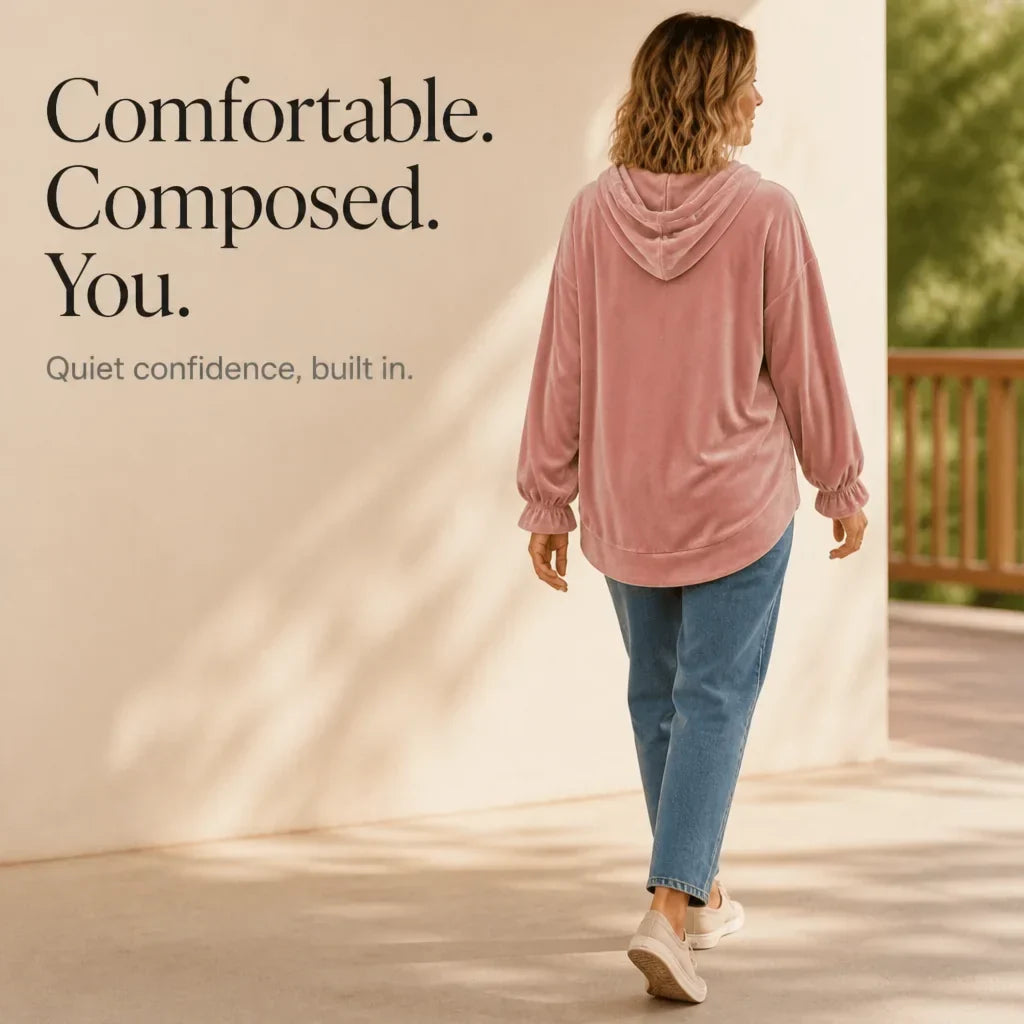 Women's Drawstring Hoodie with Elasticated Cuffs