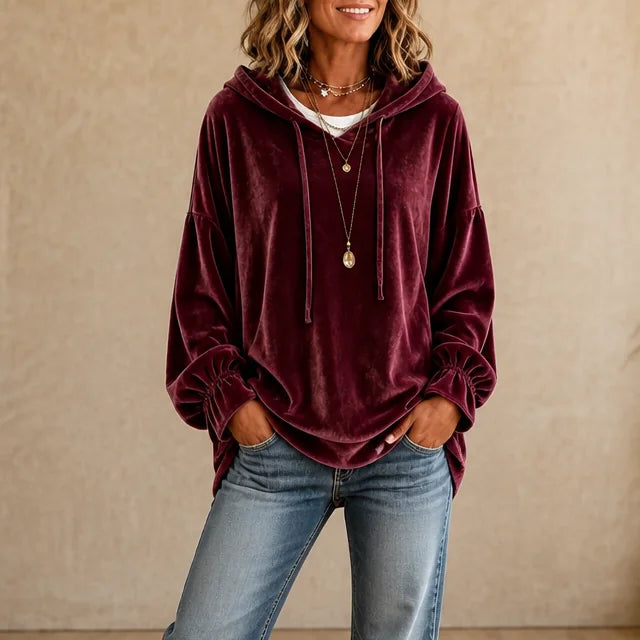 Women's Drawstring Hoodie with Elasticated Cuffs