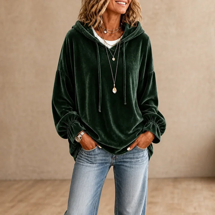 Women's Drawstring Hoodie with Elasticated Cuffs