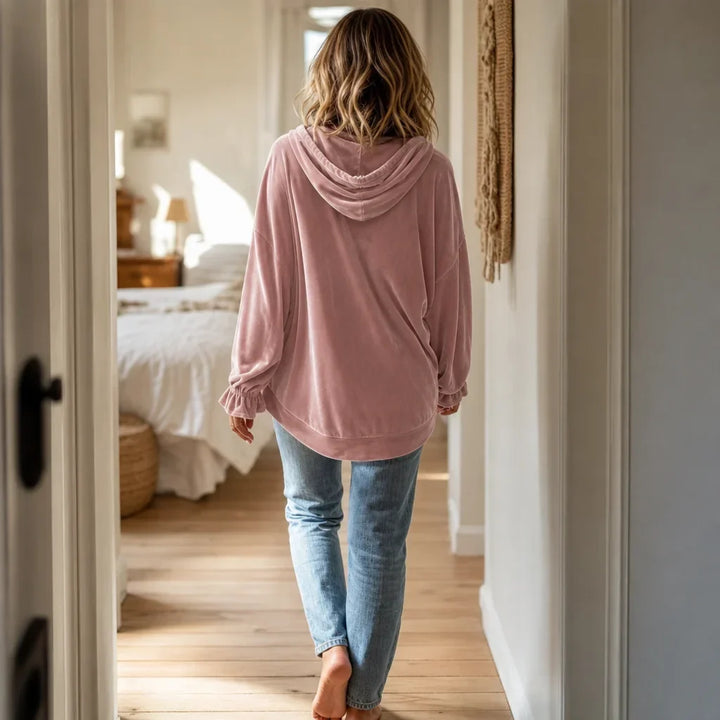 Women's Drawstring Hoodie with Elasticated Cuffs