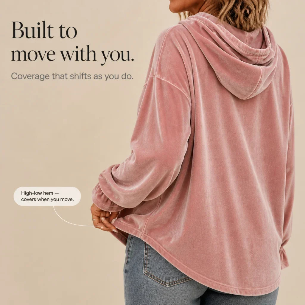 Women's Drawstring Hoodie with Elasticated Cuffs