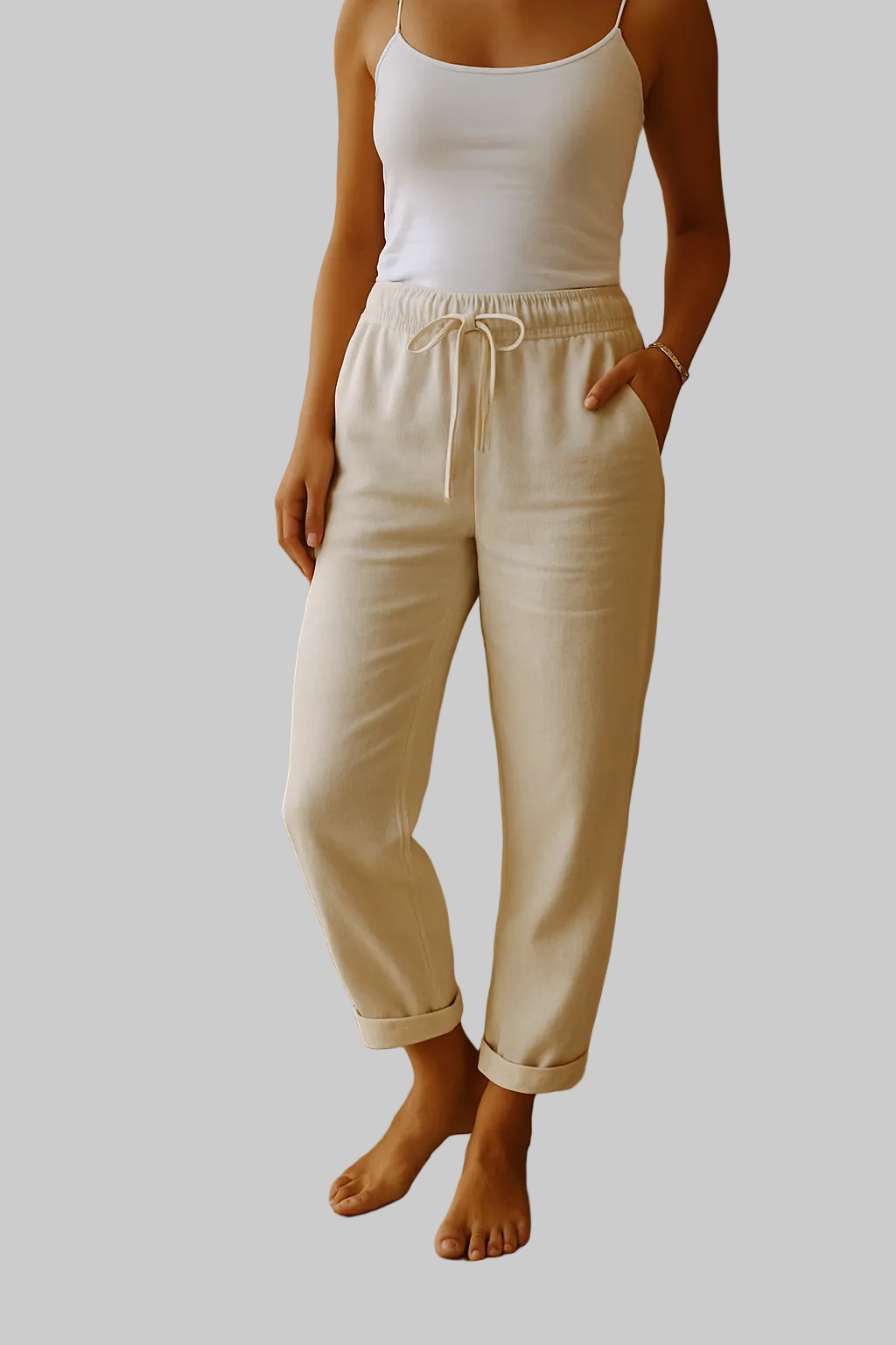 Women's Elastic-Waist Trousers