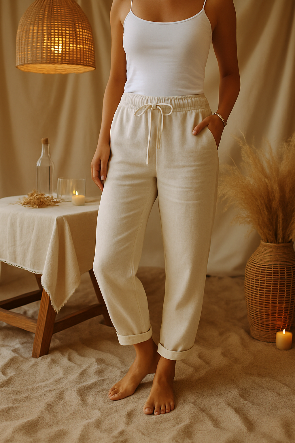 Women's Elastic-Waist Trousers