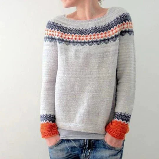 Women's Fair Isle Crew-Neck Oversized Sweatshirt