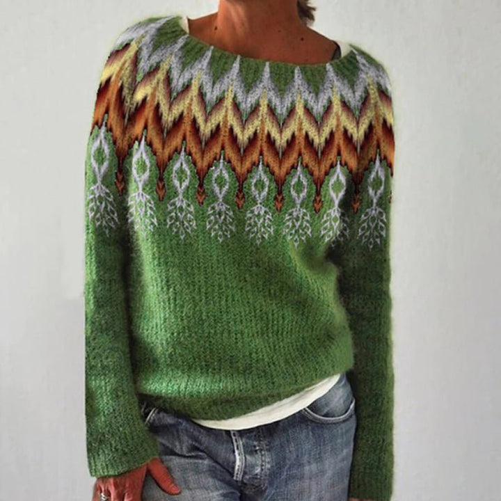 Women's Fair Isle Crew-Neck Oversized Sweatshirt