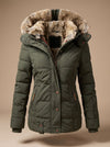 Women's Faux-Fur Hooded Quilted Puffer Coat