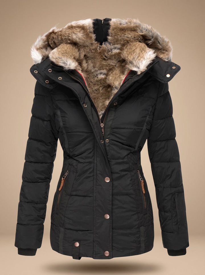 Women's Faux-Fur Hooded Quilted Puffer Coat