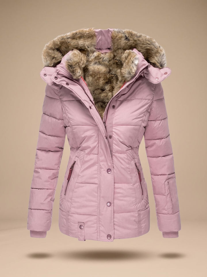 Women's Faux-Fur Hooded Quilted Puffer Coat