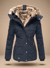 Women's Faux-Fur Hooded Quilted Puffer Coat