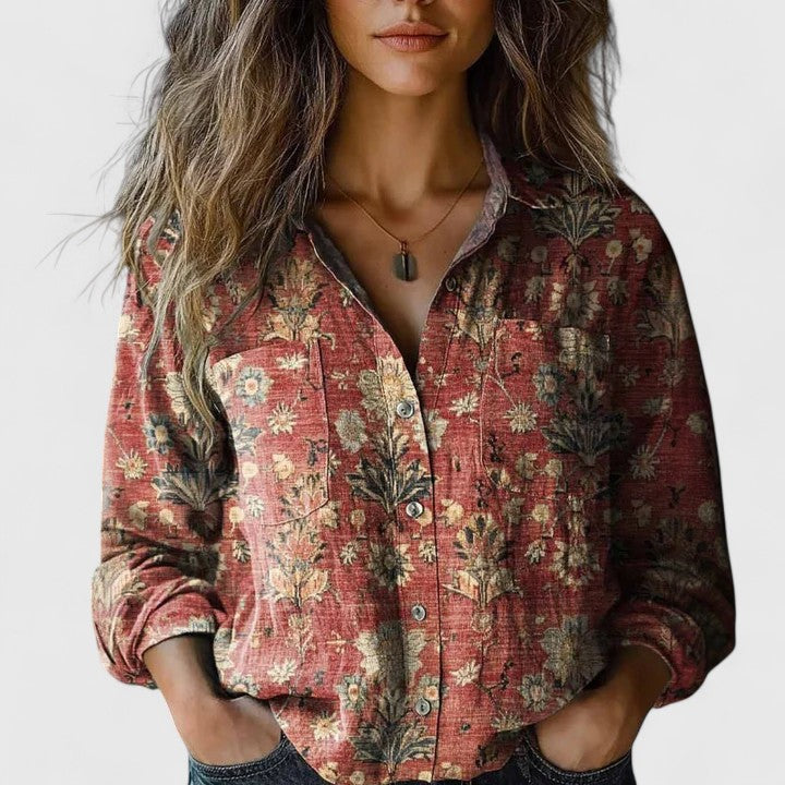 Women's Floral Long-Sleeve Blouse